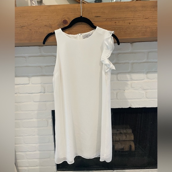 Naked zebra white ruffle shoulder mini dress - Picture 3 of 3